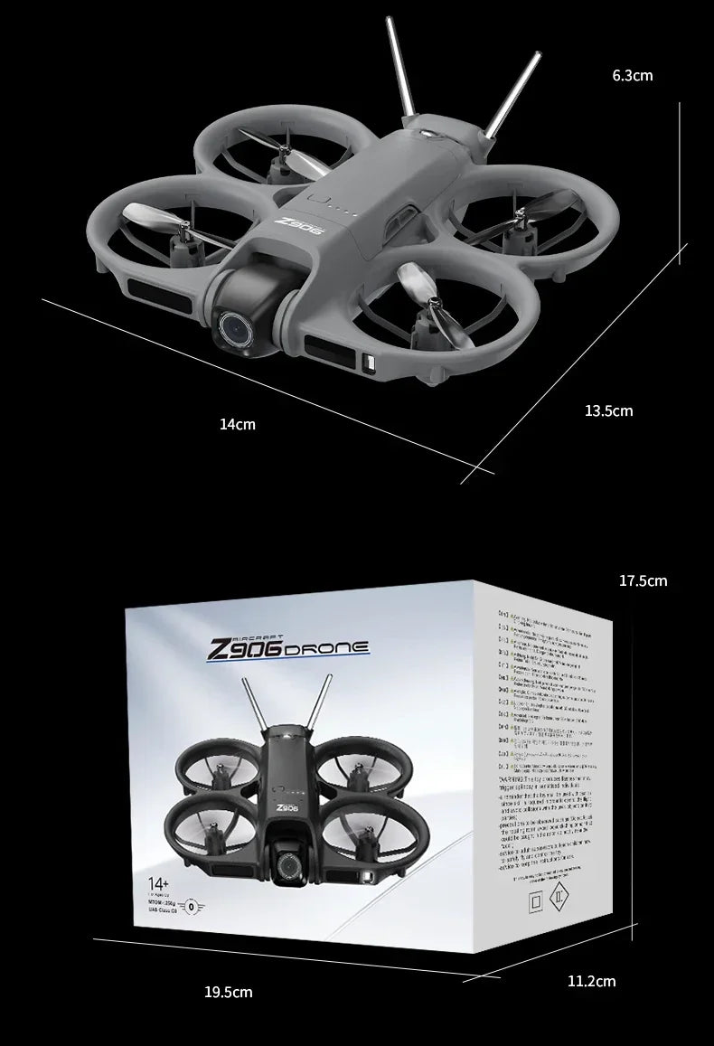 Dron Lenovo Z906 con Cámara Aérea 8K HD, Inteligente, con Sistema Anticolisión, Control Remoto con Pantalla Grande, Plegable, Motor sin Escobillas, GPS