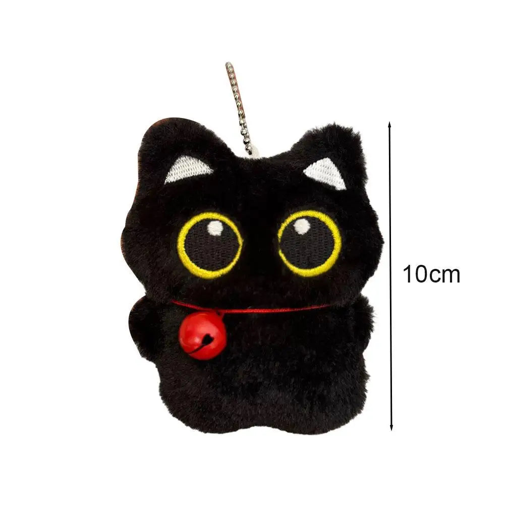 Lindo Llavero de Gato Negro de Peluche, Colgante de Dibujos Animados, Llavero Decorativo, Accesorio para Mochila, Regalo