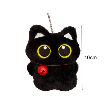 Lindo Llavero de Gato Negro de Peluche, Colgante de Dibujos Animados, Llavero Decorativo, Accesorio para Mochila, Regalo