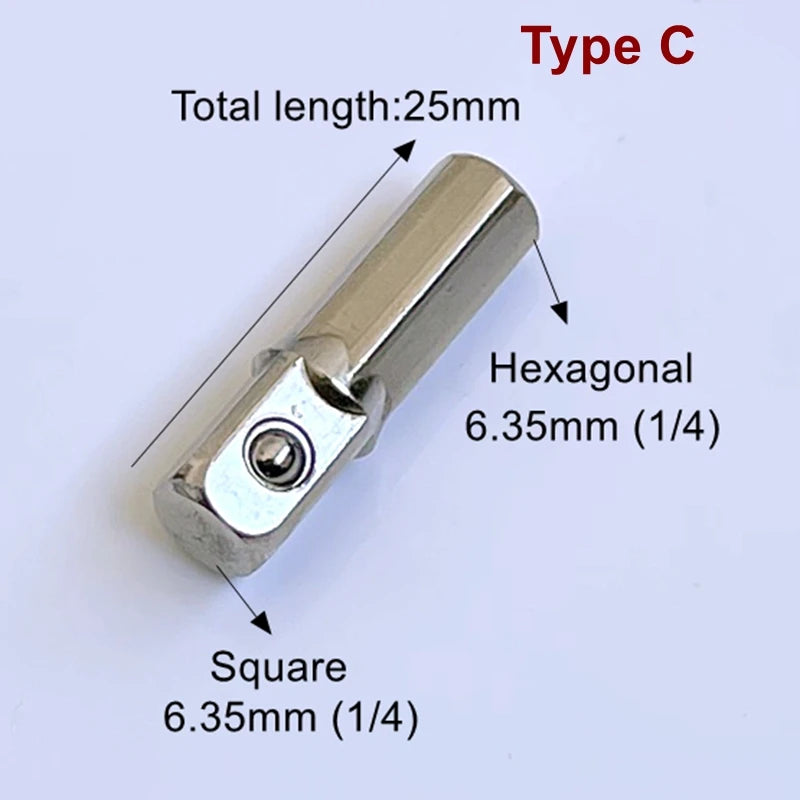 6.35mm 1/4" Micro Bit Adaptor  Insert Bit adapter to System 4mm Screwdriver Holder - Strong Magnetic