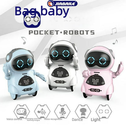 Robot Infantil Interactivo con Voz, Reconocimiento de Voz, Grabación, Canto, Baile y Cuentos, Mini Robot Inteligente de Juguete