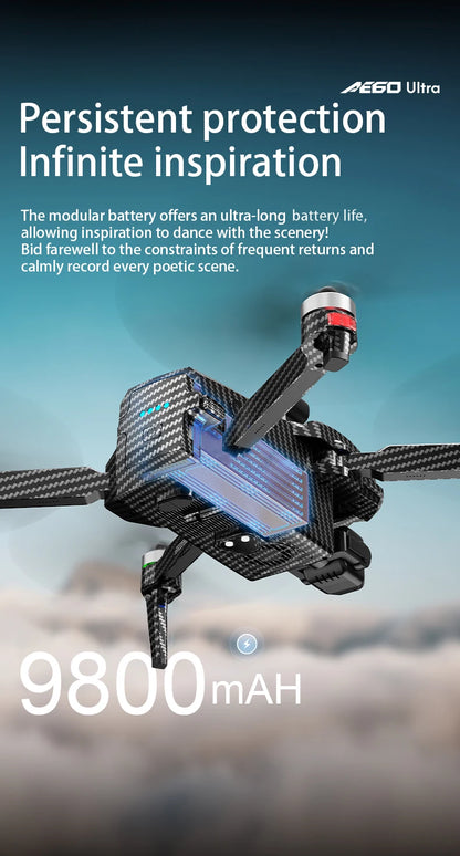 Nuevo Dron AE60 con GPS, Cámara HD Profesional 8K, Gimbal de 3 Ejes sin Escobillas, Evitación de Obstáculos, Pantalla Táctil, Lanzamiento Aéreo, FPV, Drones de Seguridad