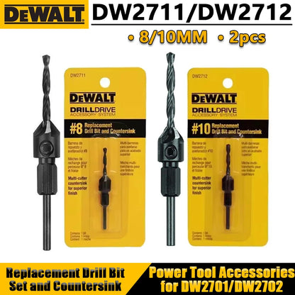 DEWALT DW2710/DW2711/DW2712 6/8/10MM Replacement Drill Bit Set and Countersink Wood Drilling Holes Power Tool Accessories