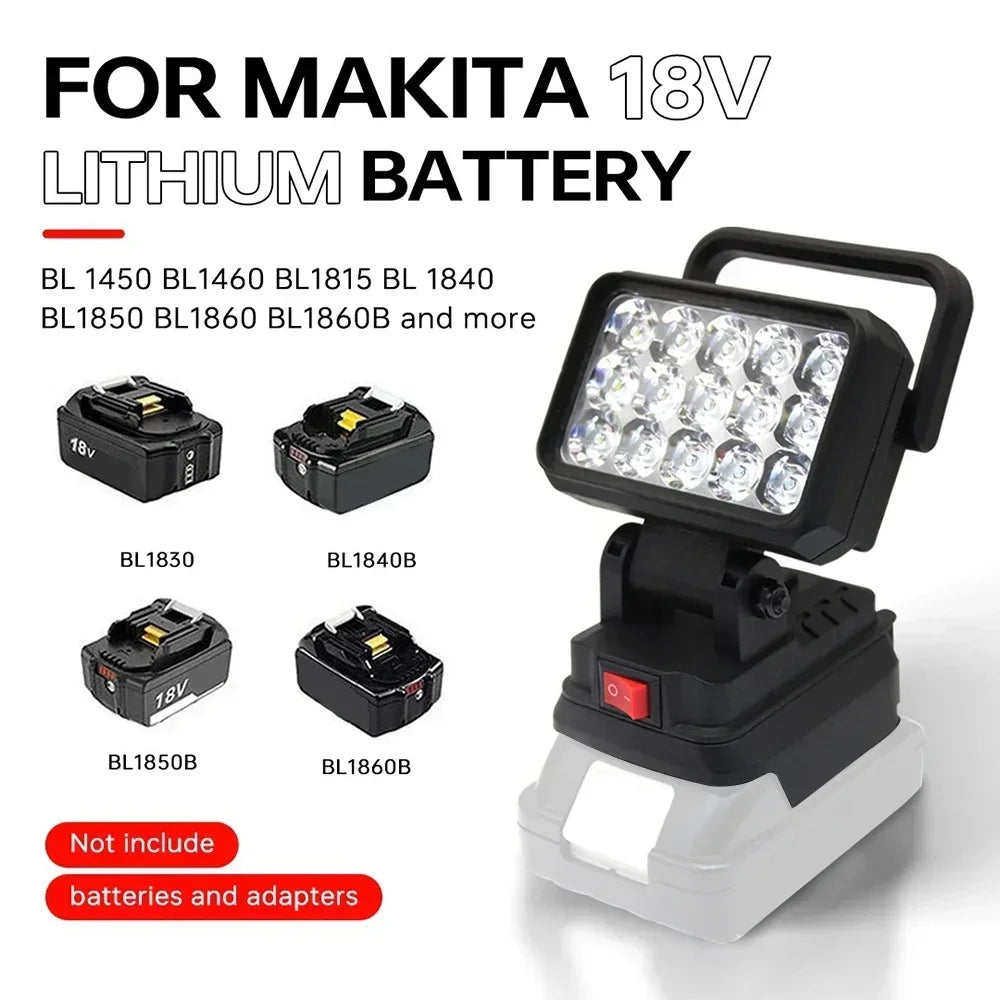 Luz de trabajo LED de 3 pulgadas para batería Makita de 18V/21V BL1830, foco para exteriores, lámpara de emergencia, accesorios para herramientas eléctricas