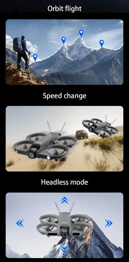 Dron Lenovo Z906 con Cámara Aérea 8K HD, Inteligente, con Sistema Anticolisión, Control Remoto con Pantalla Grande, Plegable, Motor sin Escobillas, GPS