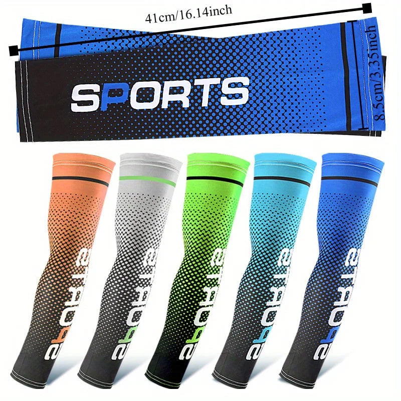 10Pcs Cooling Arm Sleeves, Stylish UV Protection Arm Sleeve Protectors, Breathable Elastic Cooling Covers for Golf Cycling Driving Outdoor Sports, Unisex All Day Comfort