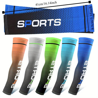 10Pcs Cooling Arm Sleeves, Stylish UV Protection Arm Sleeve Protectors, Breathable Elastic Cooling Covers for Golf Cycling Driving Outdoor Sports, Unisex All Day Comfort