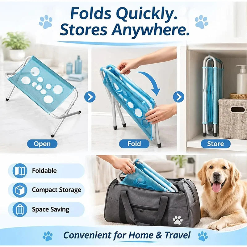 Adjustable Dog Grooming Hammock, Foldable Pet Bathing and Nail Clipping Helper, Breathable Mesh Support Harness for Pets