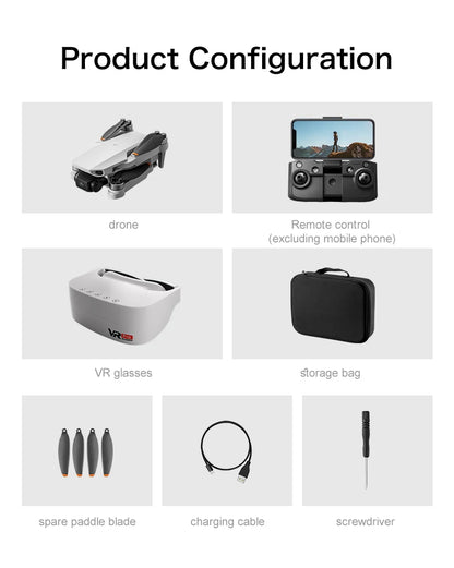 Mini Helicóptero RC Aeri 100 Drone 8K Profesional FPV con Cámara de Seguridad, Retorno Automático, UHD WiFi, Control Remoto, Juguete Volador para Niños
