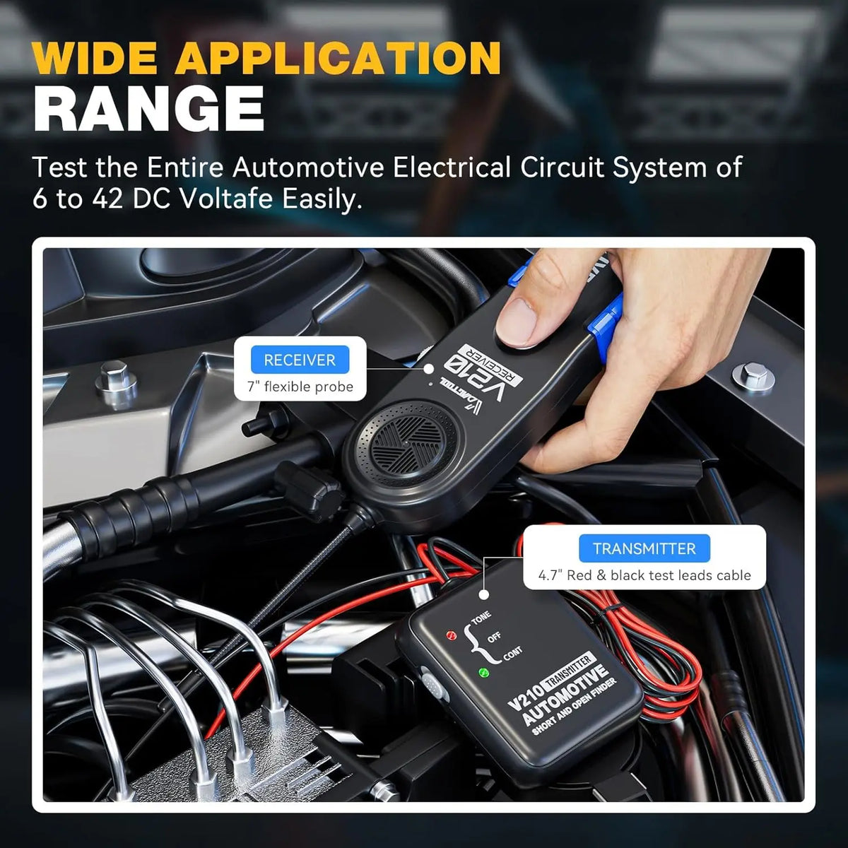 VDIAGTOOL V210 Automotive Circuit Breaker Finder Electrical Tester Wire Tracer Open & Short Circuit Finder DC 6-42V