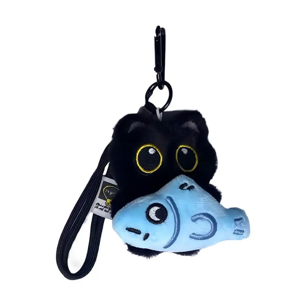 Lindo Llavero de Gato Negro de Peluche, Colgante de Dibujos Animados, Llavero Decorativo, Accesorio para Mochila, Regalo