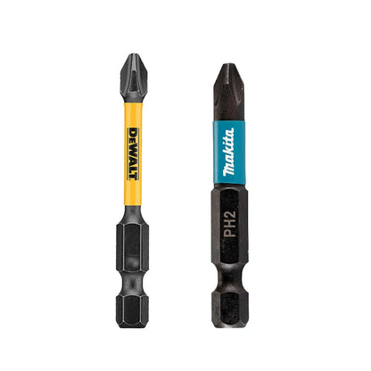 Impact Bits PH2 50/57mm DEWALT Makita BOSCH Milwaukee 2PCS Set Mixed Type HSS Carpentry Drill Durable Power Tool Accessories
