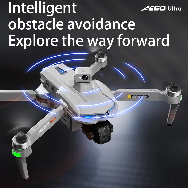 Nuevo Dron AE60 con GPS, Cámara HD Profesional 8K, Gimbal de 3 Ejes sin Escobillas, Evitación de Obstáculos, Pantalla Táctil, Lanzamiento Aéreo, FPV, Drones de Seguridad