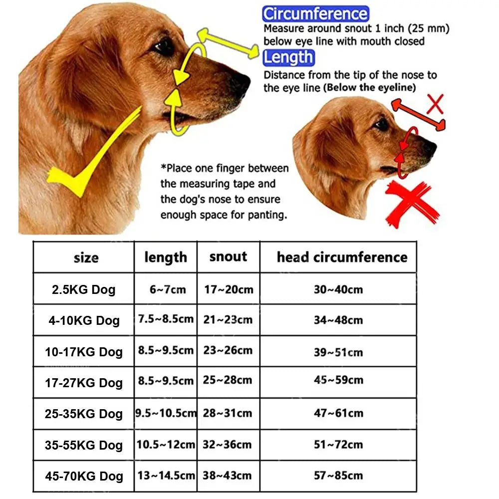 Adjustable Anti-Bite Dog Muzzle with Reflective Strip, Breathable Plastic, Allows Drinking Water