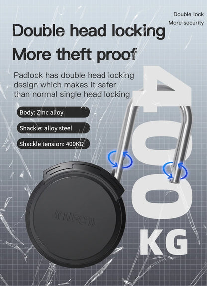Smart Fingerprint Padlock 0.5s Unlock IP55 Waterproof Type-C Rechargeable for Luggage, Gym, Office, Zinc Alloy Anti-Theft Lock