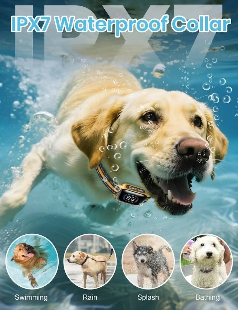 Collar inteligente 2 en 1 antiladridos y de descarga automática para perros de todos los tamaños, collar eléctrico con control remoto de 3300 pies, collar de adiestramiento para perros resistente al agua IPX7