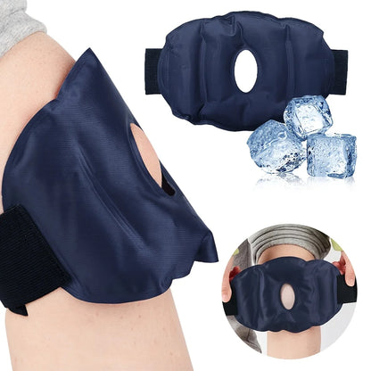 Reusable Knee Ice Pack Wrap, Adjustable Cold Compress for Knee, Cold Therapy Gel Pads for Pain Relief and Sports Injuries