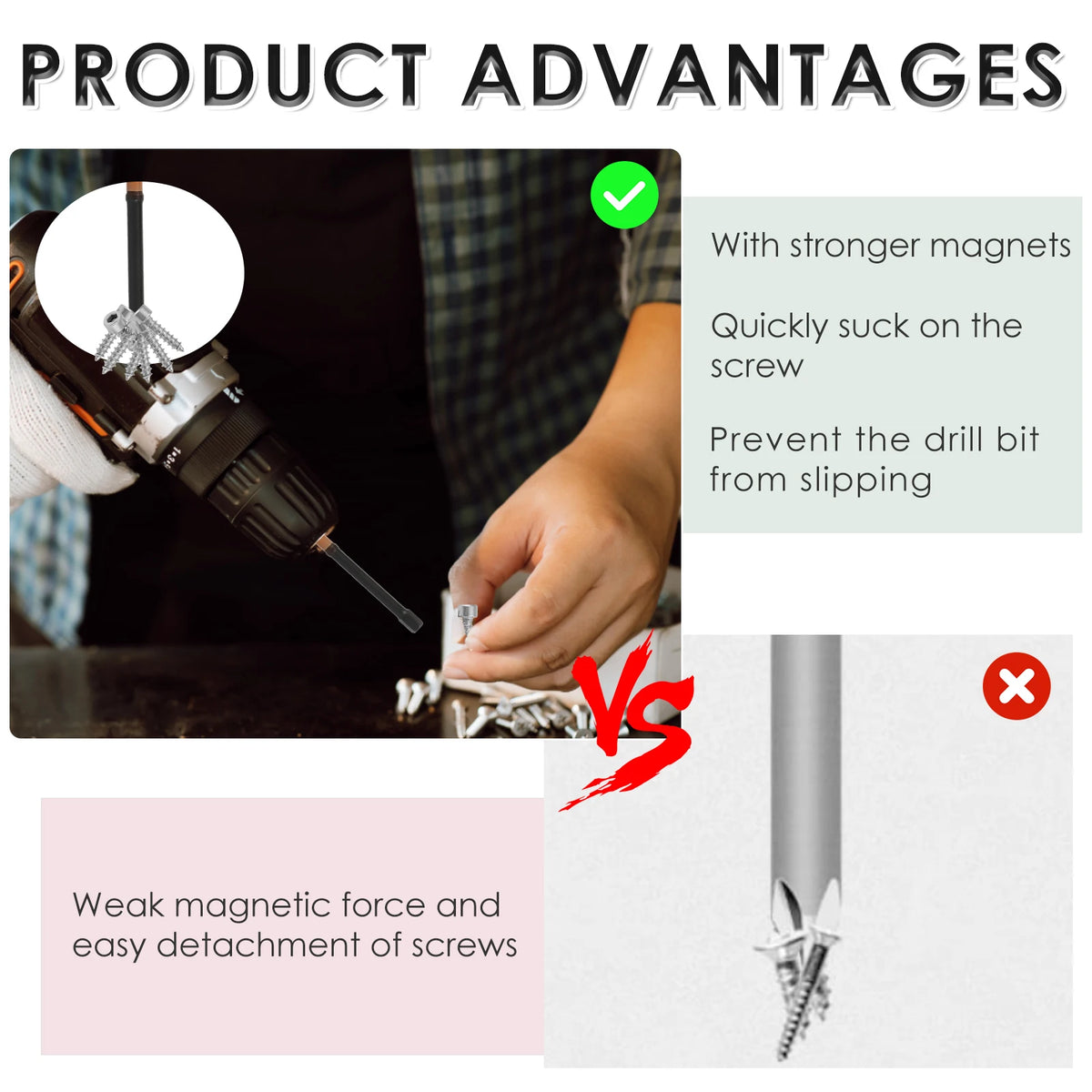 10/20PCS Hex Head Allen Wrench Bit Set Magnetic Screwdriver Drill Bit Metric and Imperial （SAE ）quick Release 1/4in Hex Shank