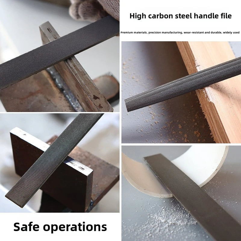 Juego de limas de ajuste de acero de alto carbono para trabajos pesados - Limas de dientes gruesos con mango ergonómico, herramientas para artesanía en metal y bricolaje pesado