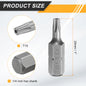2/5/10pcs T6 T8 T10 T15 T20 T25 T27 T30 T40 Torx Screwdriver Bit 1/4" Hex Shank 25mm S2 Star Head Hex Security Screw Driver Bits