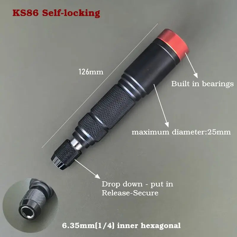 Quick Release 1/4 Inch Hex Shank Screwdriver Bit Holder Aluminum Alloy DIY Tool Manual Handle