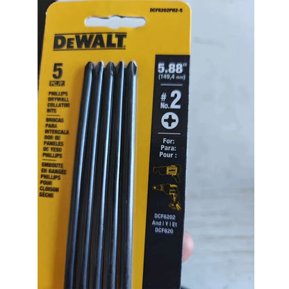 DEWALT DCF6202PH2-5 Drywall Collator Bits 5PC PH2 For DCF620/DCF630/DCF6202 Willow Nail Gun Compatible Power Tool Accessories