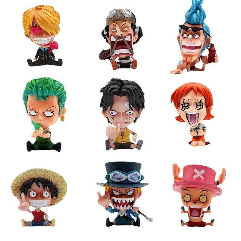 Figura de acción de anime de One Piece de 9 cm, modelo de colección, muñeco, regalos de One Piece, Luffy, Zoro, Nami, periféricos de anime de One Piece