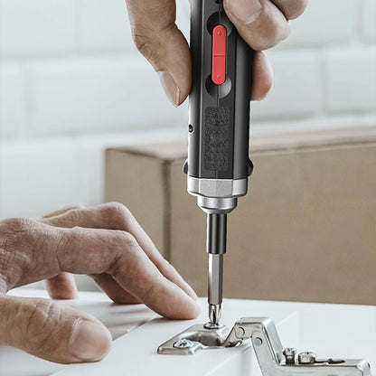 Cordless Electric Screwdriver, Rechargeable Power Screwdriver Set, Automatic Home Repair Tool Kit with USB Cable and LED Lights