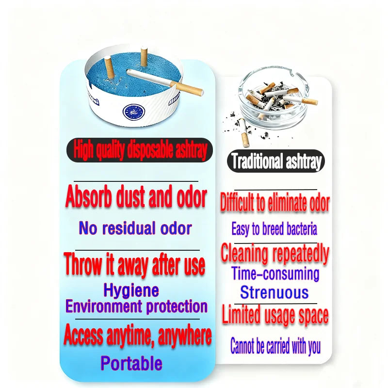 Ashtray for Cigarettes Outdoor Vehicle Mounted Ashtray Disposable Ash Tray for Office Household Portable Use 25/50/100 PCS