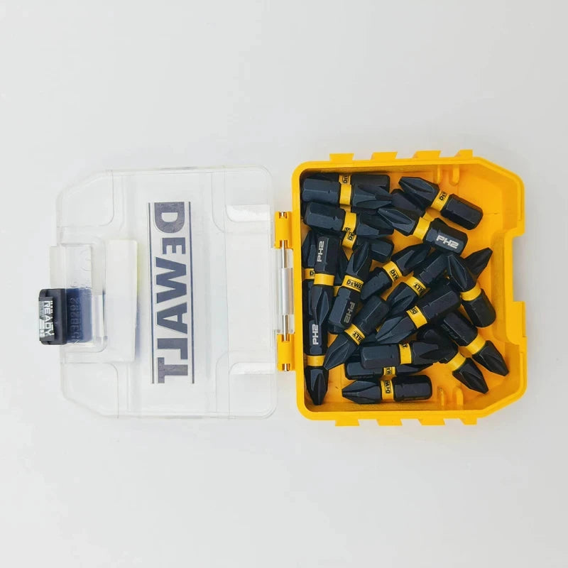 DEWALT DT70555T FLEXTORQ PH2 25mm Impact Screwdriver Bit Set, 25 Pieces, with Mini Storage Box, Fasteners, and Power Tool Accessories