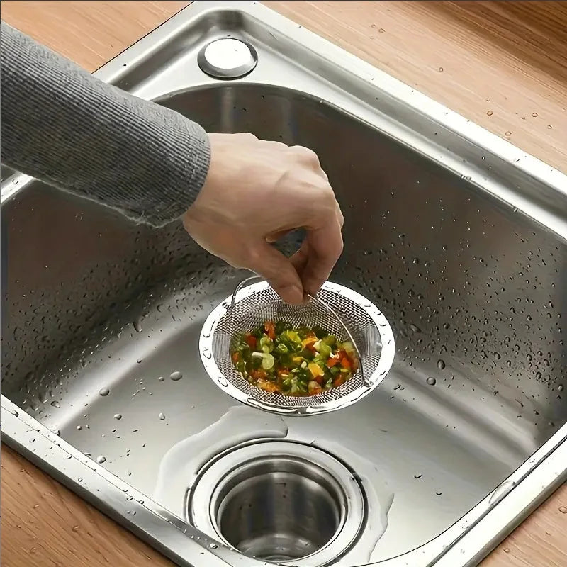 2 Pcs Stainless Steel Kitchen Sink Drain Strainer, Anti-Clogging Food Catcher Filter for Kitchen Sink, Easy to Clean