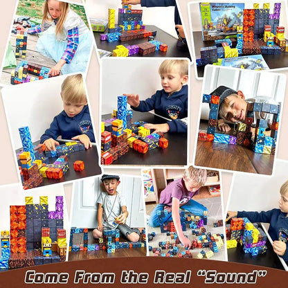 Juego de bloques magnéticos de 10-500 piezas, juguetes de construcción, modelo de mundo magnético, para niños y niñas, cubos sensoriales STEM Montessori, regalos para niños pequeños