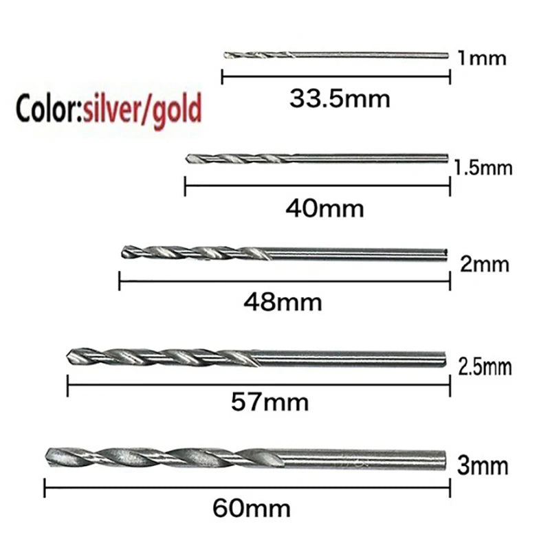 50/100pcs HSS Titanium Coated Twist Drill Bit Set High Speed Steel Metal Drill Bits For Cast Iron Wood High Quality Power Tools