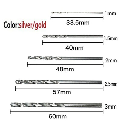 50/100pcs HSS Titanium Coated Twist Drill Bit Set High Speed Steel Metal Drill Bits For Cast Iron Wood High Quality Power Tools