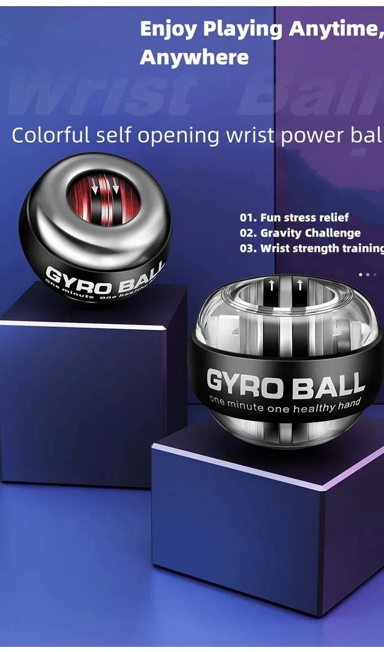 Powerball forearm exerciser, muscle fitness equipment, gyroscope, power ball, gyro, wrist strengthener, trainer, hand exercise