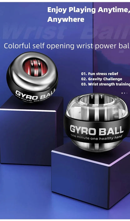 Powerball forearm exerciser, muscle fitness equipment, gyroscope, power ball, gyro, wrist strengthener, trainer, hand exercise