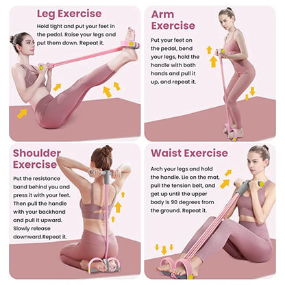 Resistance bands, 4-tube Yoga pedal puller, resistance band, elastic pull rope, fitness equipment for arm, waist, and abdomen training