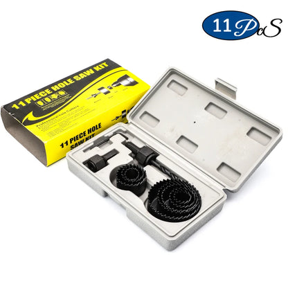 11/16pcs woodworking hole saw set drill bit carbon steel 19-127mm hole cutter set for plasterboard ceiling wood hole saw kit