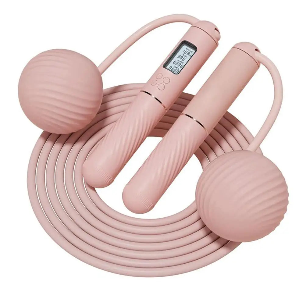 2-in-1 Smart Digital Weighted Jump Rope with LED Display Counter Cordless Skipping Rope Adjustable PVC Steel Wire Anti-Slip Handle for Adult Indoor Outdoor Cardio Workout Home Gym Fitness Training Portable Exercise Equipment
