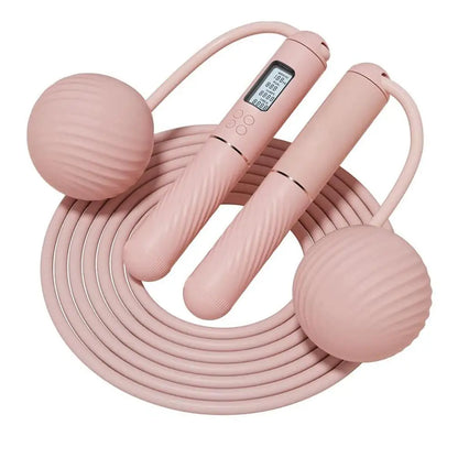 2-in-1 Smart Digital Weighted Jump Rope with LED Display Counter Cordless Skipping Rope Adjustable PVC Steel Wire Anti-Slip Handle for Adult Indoor Outdoor Cardio Workout Home Gym Fitness Training Portable Exercise Equipment