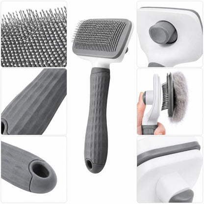 Universal Pet Detangling Brush, Massages Out Knots & Mats. 19cm, for Long/Short Hair, Soothing