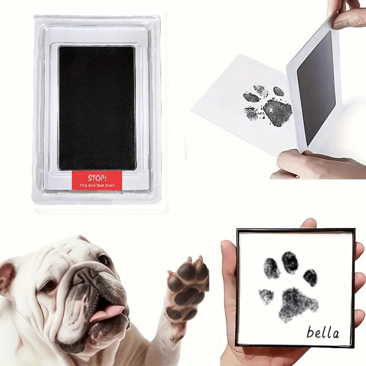 Pet Paw Print Commemorative Ink Pad, Dog or Cat Pet Owner Keepsake, DIY Inkless Handprint and Pet Pawprint Impression Making Kit
