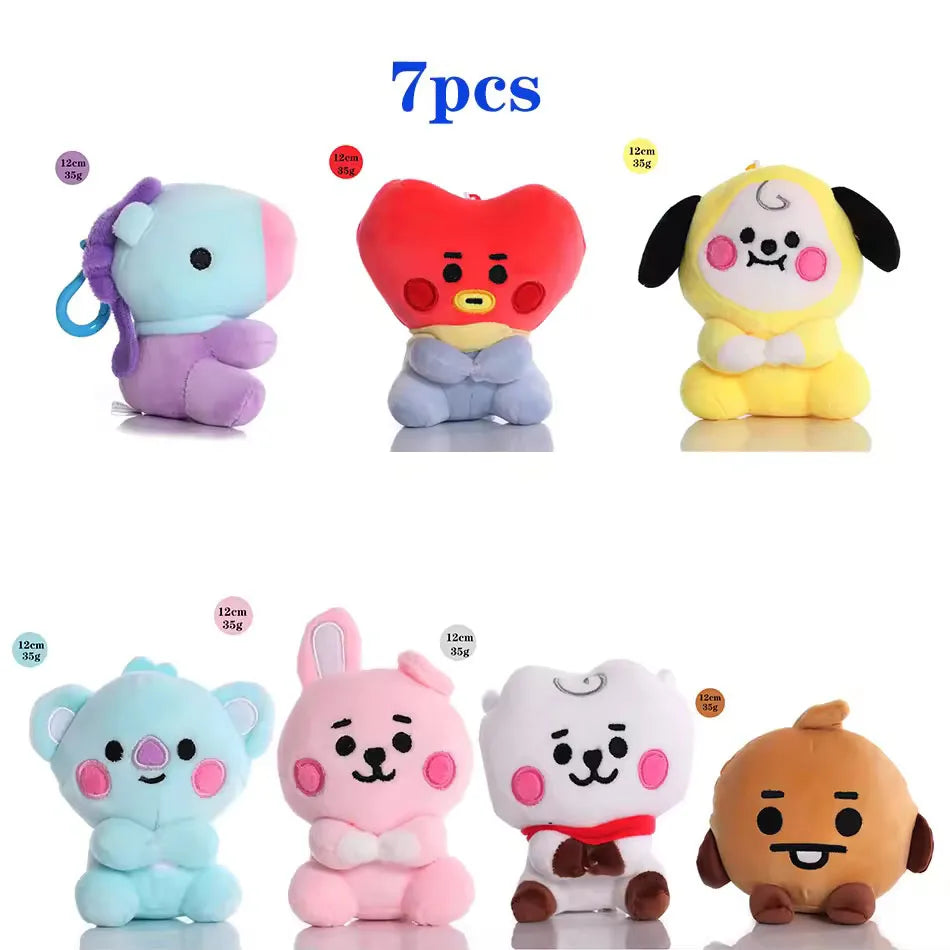 Juguetes de Peluche BTed 21, Mini Llavero Kawaii, Colgante de Anime, Adorno para Niños de 12-22 cm, Periféricos BT, Muñeco de Peluche Suave, Regalo