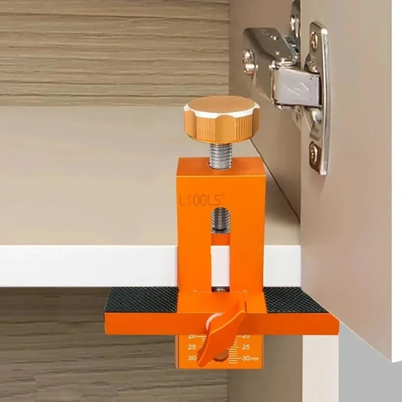 2 in 1 Cabinet Door Installation Positioner, 6/8/10mm Rebounder Punching Mounting Jig for Wardrobe Cabinet Door Panel Installation