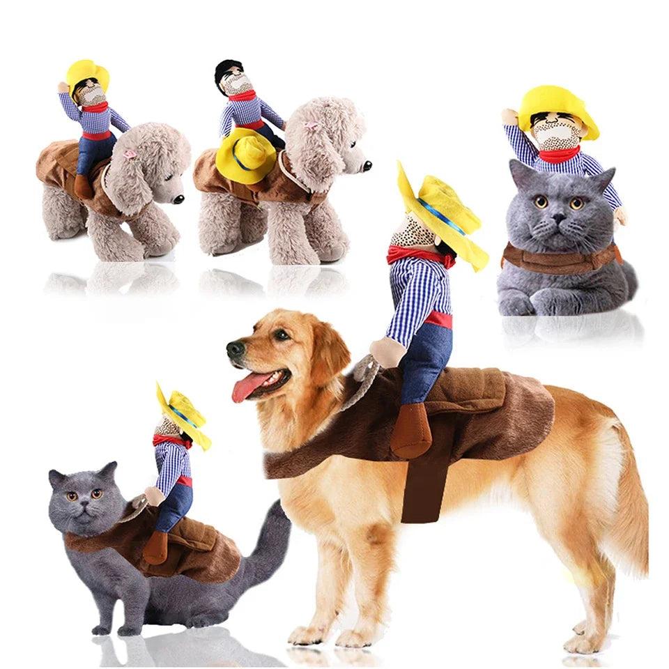 NONOR Halloween Party Dog Clothes Funny Cowboy Dressing Up Jacket Coats French Bulldog Chihuahua Costumes for Small to Large Dogs