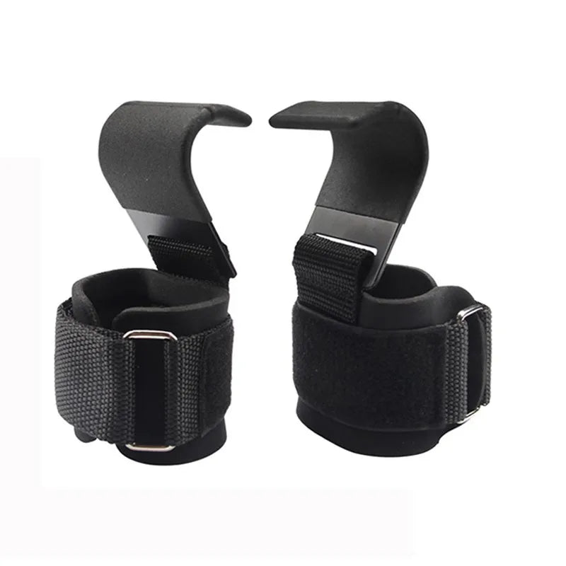 Weightlifting lifting hooks with wrist straps, gym bar straps, weightlifting hook straps, pull-up straps, powerlifting gloves