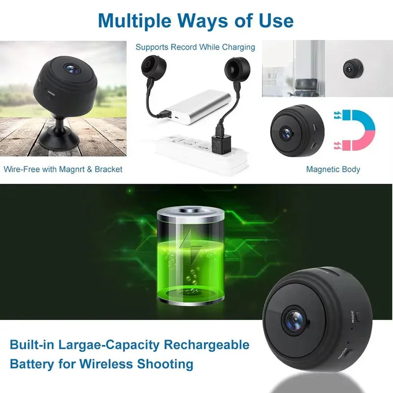 Minicámara IP A9 1080p HD, videocámaras inalámbricas, versión nocturna, vídeo de voz, vigilancia de seguridad, Wifi, Hogar Inteligente