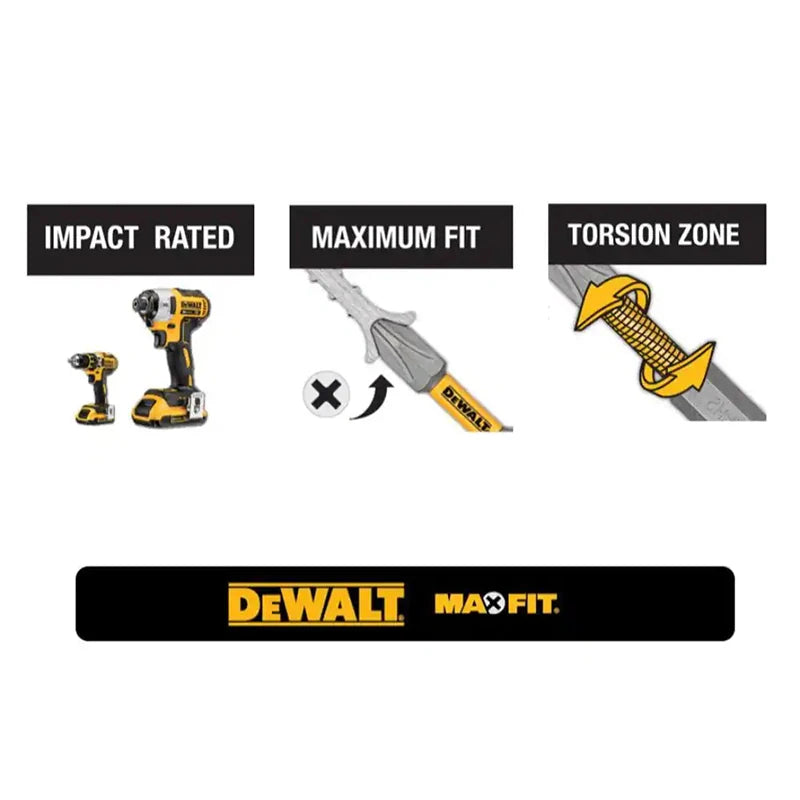 DEWALT Magnetic Impact Driver Bit Set PH2 Pivoting Bits Holder Extend 1/4" 6.35mm Hex Shank Electric Drill Accessories