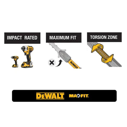 DEWALT Magnetic Impact Driver Bit Set PH2 Pivoting Bits Holder Extend 1/4" 6.35mm Hex Shank Electric Drill Accessories