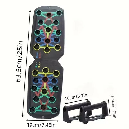 Dispositivo de entrenamiento físico y muscular con tabla de flexiones multifuncional portátil, set de entrenamiento en casa, barra de flexiones plegable con resistencia